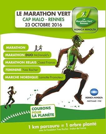 2 dossards pour le Marathon vert Cap Malo Rennes 2016