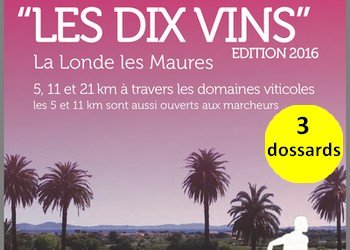 3 dossards pour Les Dix Vins, course nature (Var)