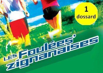 1 dossard pour les foulées zignanaises 2016, Lézignan-Corbières (Aude)