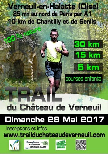 3 dossards Trail du Château de Verneuil 2017 (Oise)