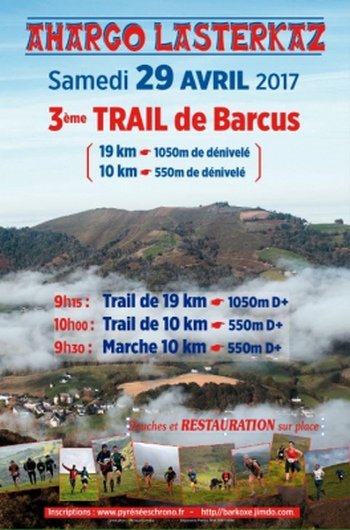 3 dossards Trail de Barcus 2017 (Pyrénées Atlantiques)
