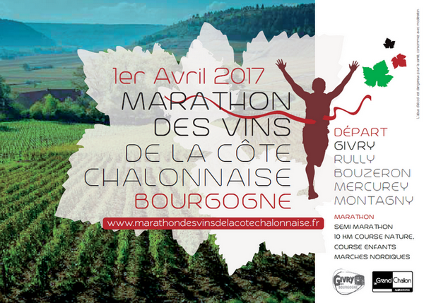 3 dossards Marathon des Vins de la Côte Chalonnaise 2017 (Saône et Loire)