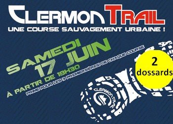2 dossards pour le ClermonTrail 2017 (Oise)