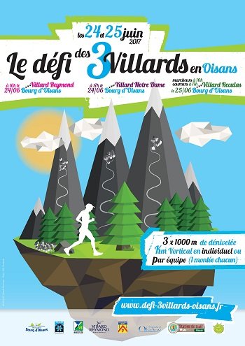 10 dossards Défi des 3 Villards en Oisans 2017 (Isère)