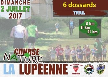 6 dossards La Lupéenne 2017 (Nièvre)