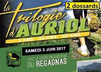 2 dossards Trilogie d&rsquo;Auriol 2017 (Bouches du Rhône)