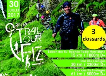 3 dossards Trail du Tour des Fiz 2017 (Haute Savoie)