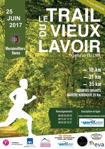 3 dossards Trail du vieux lavoir 2017 (Yvelines)