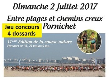 4 dossards Entre Plages et Chemins Creux 2017, Pornichet (Loire Atlantique)