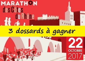 3 dossards Marathon des Côtes du Rhône 2017 (Vaucluse)