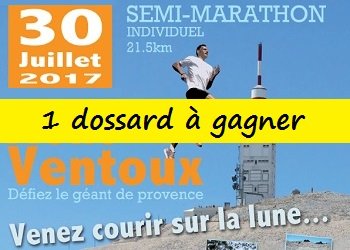 1 dossard Semi-marathon du Ventoux 2017, (Bedoin, Vaucluse)