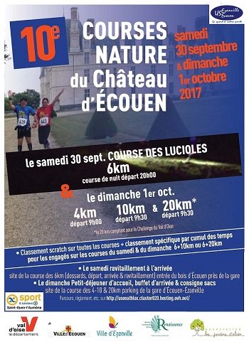 2 dossards Courses nature du Château d'Ecouen 2017 (Val d'Oise)