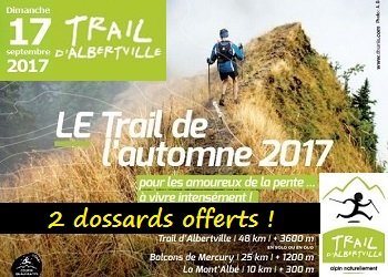 2 dossards Trail d&rsquo;Albertville 2017 (Savoie)