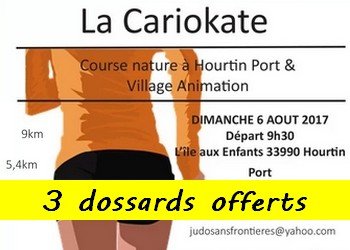 3 dossards pour la Cariokate 2017 (Gironde)