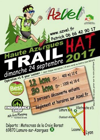3 dossards Haute Azergues Trail 2017 (Rhône)