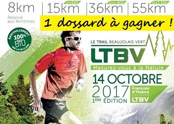 1 dossard Trail du Beaujolais Vert 2017 (Rhône)