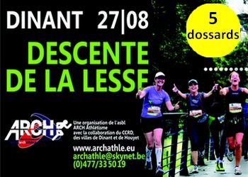 5 dossards pour la Descente de la Lesse 2017, Dinant (Belgique)