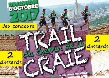 2 dossards Trail du Chemin de la Craie 2017 (Pas de Calais)