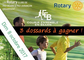 3 dossards 10 km Courir Ensemble en Béarn 2017, Pau (Pyrénées Atlantiques)