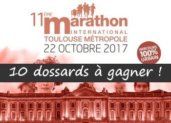 10 dossards Marathon, semi et 10 km de Toulouse Métropole 2017