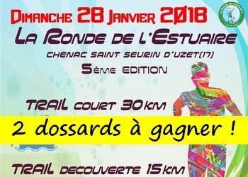 2 dossards Ronde de l&rsquo;Estuaire 2018 (Charente Maritime)