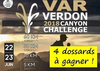 4 dossards Var Verdon Canyon Challenge 2018