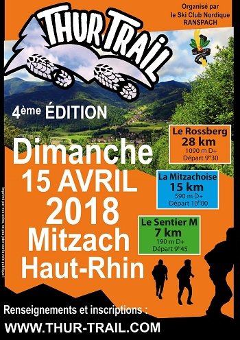 3 dossards Thur Trail 2018 (Haut Rhin)