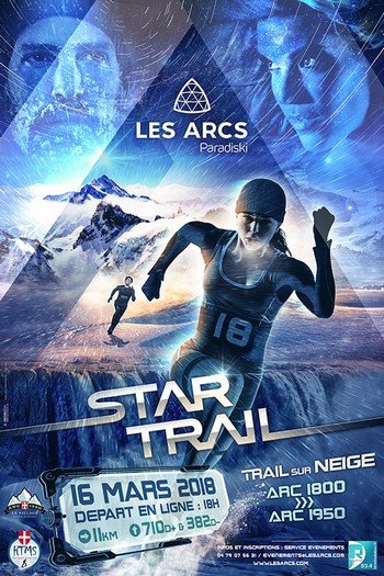3 dossards Star Trail 2018 (Les Arcs, Savoie)