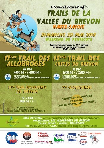 4 dossards Trails de la vallée du Brevon 2018 (Haute Savoie)