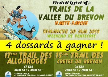 4 dossards Trails de la vallée du Brevon 2018 (Haute Savoie)