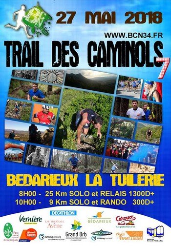 2 dossards Trail des Caminols 2018 (Hérault)