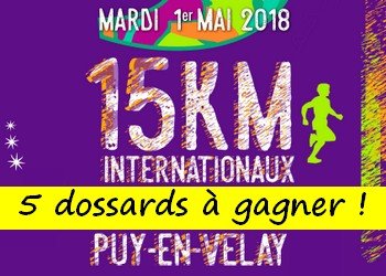 5 dossards 15 km du Puy-en-Velay 208 (Haute Loire)