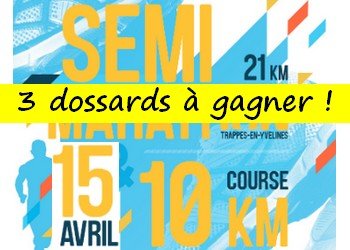3 dossards 10 km et semi-marathon de Trappes 2018 (Yvelines)