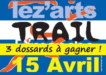 3 dossards Lez’Arts Trail 2018 (Villegly, Aude)