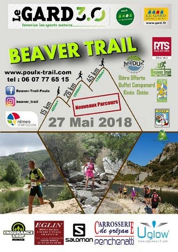 3 dossards Beaver Trail 2018 (Gard)