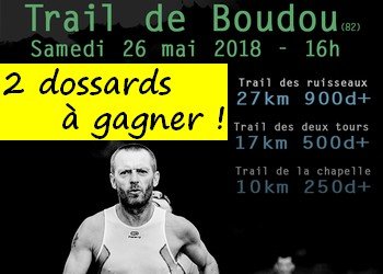 2 dossards Trail de Boudou 2018 (Tarn et Garonne)