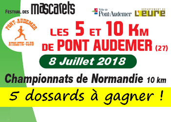 5 dossards 5 et 10 km des Mascarets 2018 (Eure)