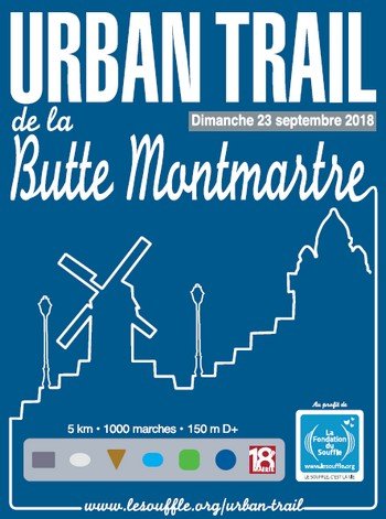 3 dossards Urban Trail de la Butte Montmartre 2018, Paris