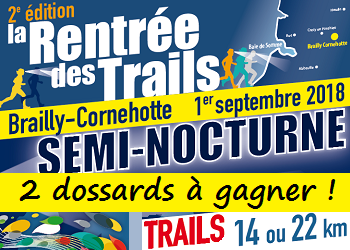 2 dossards Rentrée des Trails 2018 (Somme)