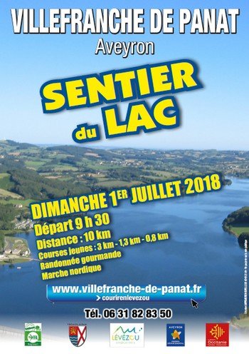 3 dossards 10 km Sentier du Lac 2018 (Aveyron)