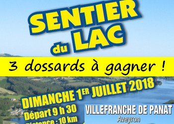 3 dossards 10 km Sentier du Lac 2018 (Aveyron)