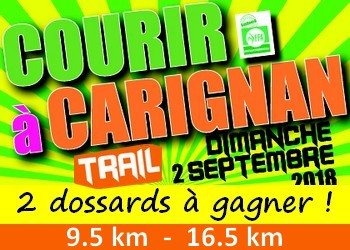 2 dossards Courir à Carignan 2018 (Gironde)