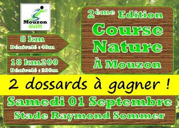 2 dossards Course nature Mouzon Run 2018 (Ardennes)