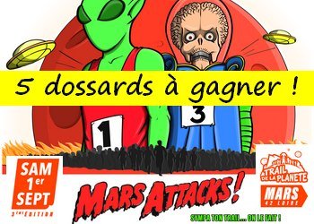 5 dossards Trail de la Planète Mars 2018 (Loire)