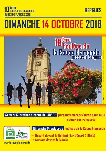 5 dossards Foulées de la Rouge Flamande 2018 (Nord)