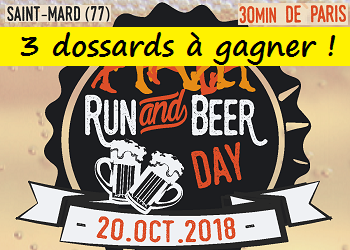 3 dossards Run and Beer Day 2018 (Seine et Marne)