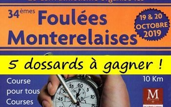 5 dossards Foulées Monterelaises 2019 (Seine et Marne)