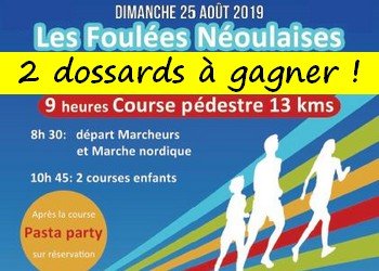 2 dossards Foulées Néoulaises 2019 (Var)