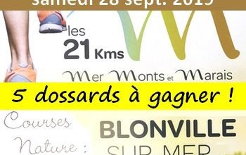 5 dossards 21 km Mer, Monts et Marais 2019 (Calvados)