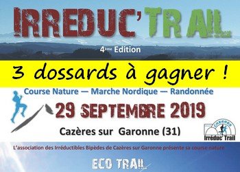 3 dossards Irreduc Trail 2019 (Haute Garonne)